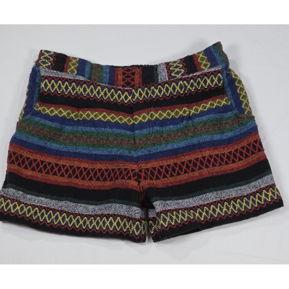 Women's Multicolor Striped Knit Shorts - Boho Pattern